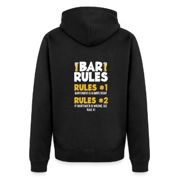 Lustiger Barkeeper Spruch Barkeeper Geschenk - Unisex Premium Bio Zip Hoodie - Schwarz - Hinten - Nico (187cm)