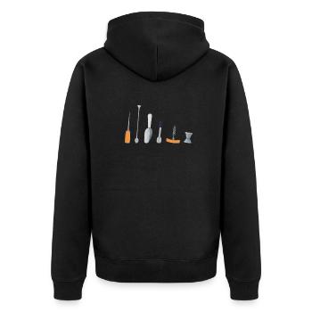 Lustiger Barkeeper Spruch Barkeeper Geschenk - Unisex Premium Bio Zip Hoodie - Schwarz - Hinten - Nico (187cm)