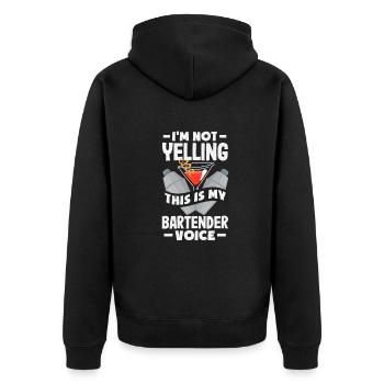 Lustiger Barkeeper Spruch Barkeeper Geschenk - Unisex Premium Bio Zip Hoodie - Schwarz - Hinten - Nico (187cm)