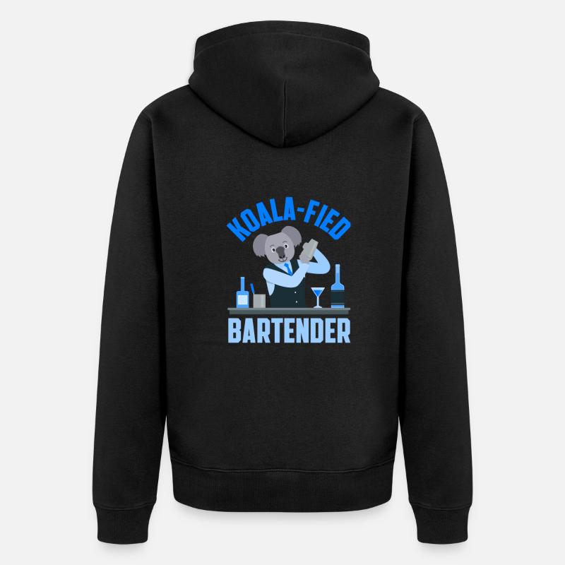 Lustiger Barkeeper Spruch Barkeeper Geschenk - Unisex Premium Bio Zip Hoodie - Schwarz