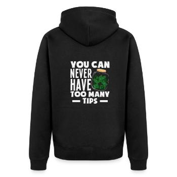 Lustiger Barkeeper Spruch Barkeeper Geschenk - Unisex Premium Bio Zip Hoodie - Schwarz - Hinten - Nico (187cm)