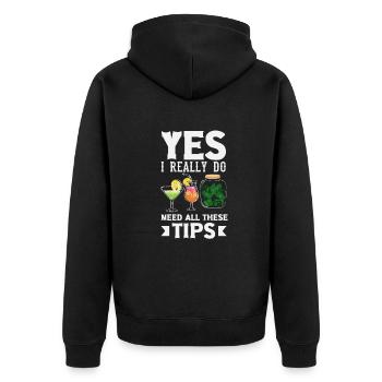 Funny Bartender Saying Bartender Gift - Unisex Premium Organic Zip Hoodie - black - Back - Nico (187cm)