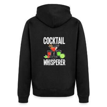 Funny Bartender Saying Bartender Gift - Unisex Premium Organic Zip Hoodie - black - Back - Nico (187cm)