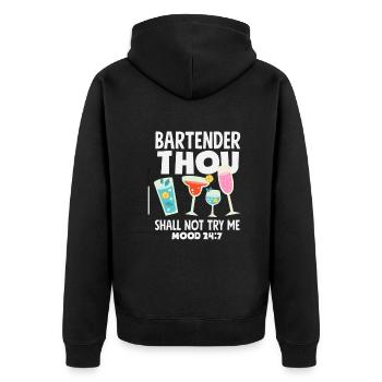Barman drôle disant cadeau de barman - Veste à capuche bio Premium Unisexe - noir - Dos - Nico (187cm)