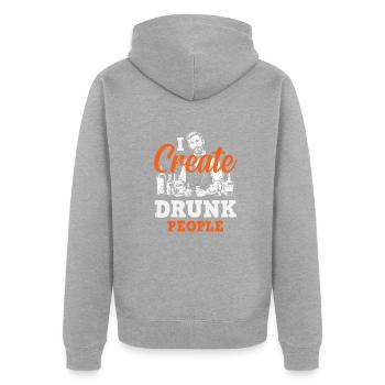 Lustiger Barkeeper Spruch Barkeeper Geschenk - Unisex Premium Bio Zip Hoodie - Grau meliert - Hinten - Nico (187cm)
