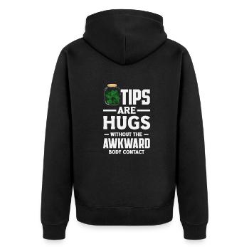 Lustiger Barkeeper Spruch Barkeeper Geschenk - Unisex Premium Bio Zip Hoodie - Schwarz - Hinten - Nico (187cm)