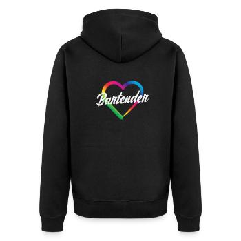 Funny Bartender Saying Bartender Gift - Unisex Premium Organic Zip Hoodie - black - Back - Nico (187cm)