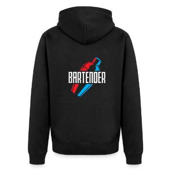 Funny Bartender Saying Bartender Gift - Unisex Premium Organic Zip Hoodie - black - Back - Nico (187cm)