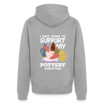 Lustiges Töpfer Töpfern Geschenk Geschenkidee - Unisex Premium Bio Zip Hoodie - Grau meliert - Hinten - Nico (187cm)