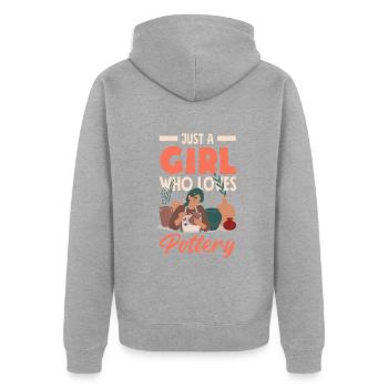 Lustiges Töpfer Töpfern Geschenk Geschenkidee - Unisex Premium Bio Zip Hoodie - Grau meliert - Hinten - Nico (187cm)