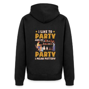 Lustiges Töpfer Töpfern Geschenk Geschenkidee - Unisex Premium Bio Zip Hoodie - Schwarz - Hinten - Nico (187cm)