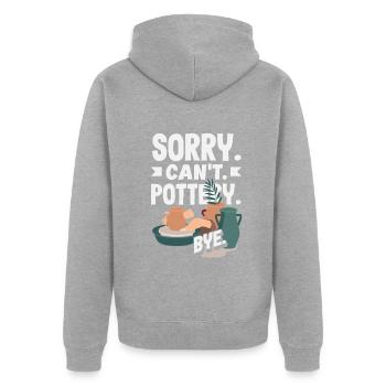 Lustiges Töpfer Töpfern Geschenk Geschenkidee - Unisex Premium Bio Zip Hoodie - Grau meliert - Hinten - Nico (187cm)