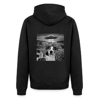 Rencontre extraterrestre Chien Selfie - Veste à capuche bio Premium Unisexe - noir - Dos - Nico (187cm)