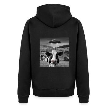 Alien Rencontre Vache Selfie - Veste à capuche bio Premium Unisexe - noir - Dos - Nico (187cm)