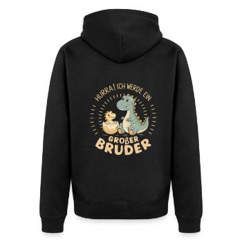 Je vais être un grand frère dinosaure dinosaure - Veste à capuche bio Premium Unisexe - noir - Dos - Nico (187cm)