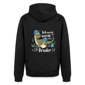 Je vais être un grand frère dinosaure dinosaure - Veste à capuche bio Premium Unisexe - noir - Dos - Nico (187cm)