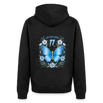 Fête d’anniversaire des enfants papillon 11e anniversaire - Veste à capuche bio Premium Unisexe - noir - Dos - Nico (187cm)