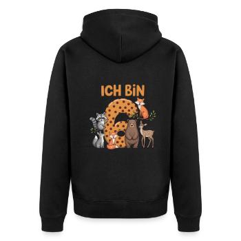 6th Birthday 6 Years Forest Animals Forest Animals - Unisex Premium Organic Zip Hoodie - black - Back - Nico (187cm)