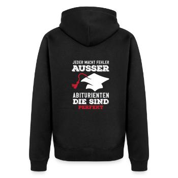 Tout le monde fait des erreurs, sauf les diplômés du secondaire - Veste à capuche bio Premium Unisexe - noir - Dos - Nico (187cm)