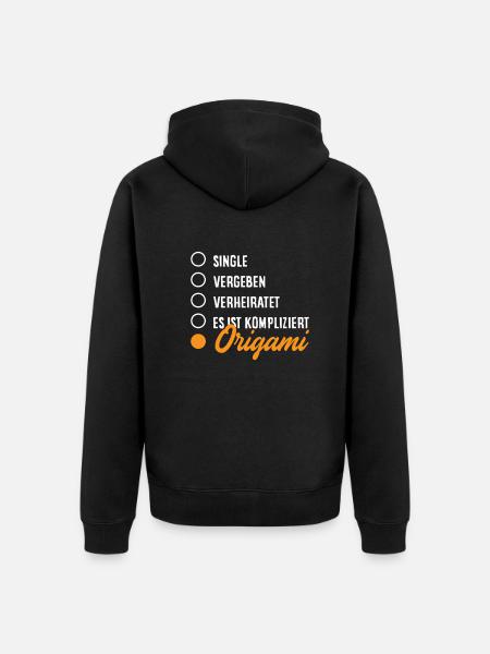 It's complicated origami - Unisex Premium Organic Zip Hoodie - black