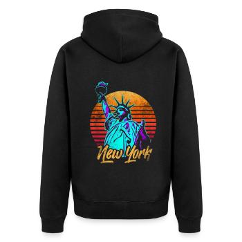 Statue de la Liberté de New York - Veste à capuche bio Premium Unisexe - noir - Dos - Nico (187cm)