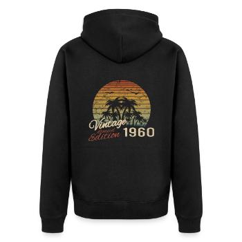Jahrgang 1960er Geburtstagsgeschenk 1960er Retro 1960er Jahre - Unisex Premium Bio Zip Hoodie - Schwarz - Hinten - Nico (187cm)