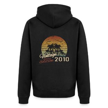 Vintage 2010 Anniversaire Cadeau 2010 Rétro 2010 - Veste à capuche bio Premium Unisexe - noir - Dos - Nico (187cm)