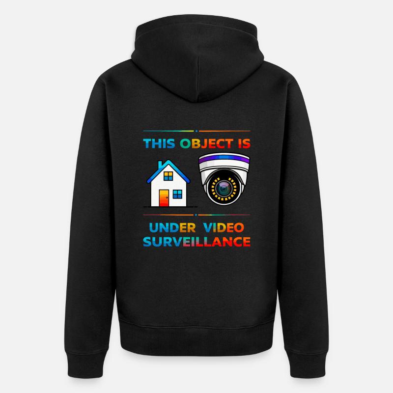 Gebäude Überwachung - Unisex Premium Bio Zip Hoodie - Schwarz