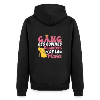 Gang des copines déjantées de la mariée Cadeau - Veste à capuche bio Premium Unisexe - noir - Dos - Nico (187cm)