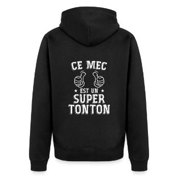 Ce Mec Est Un Super Tonton - Veste à capuche bio Premium Unisexe - noir - Dos - Nico (187cm)