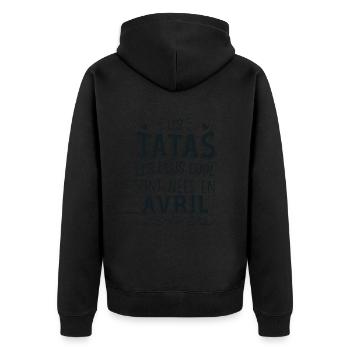 Anniversaire Tante Tata Avril Cadeau - Veste à capuche bio Premium Unisexe - noir - Dos - Nico (187cm)
