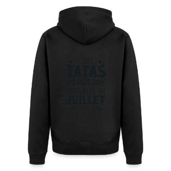 Anniversaire Tante Tata Juillet Cadeau - Veste à capuche bio Premium Unisexe - noir - Dos - Nico (187cm)