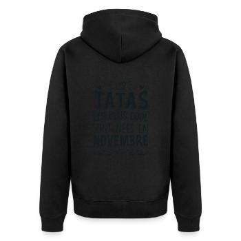 Anniversaire Tante Tata Novembre Cadeau - Veste à capuche bio Premium Unisexe - noir - Dos - Nico (187cm)