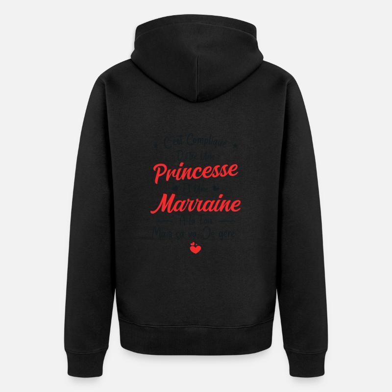Princesse et Marraine - Veste à capuche bio Premium Unisexe - noir