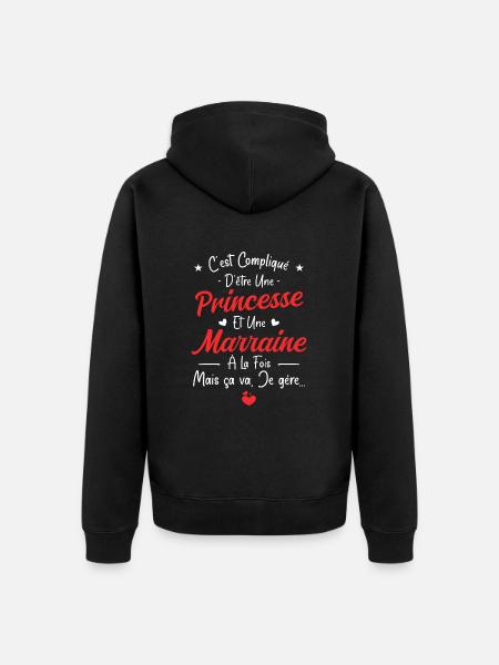 Princess and Godmother - Unisex Premium Organic Zip Hoodie - black