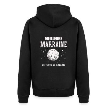 Meilleure Marraine De La Galaxie - Veste à capuche bio Premium Unisexe - noir - Dos - Nico (187cm)