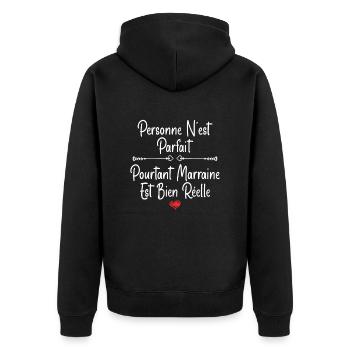 Marraine - Veste à capuche bio Premium Unisexe - noir - Dos - Nico (187cm)