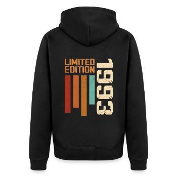 Vintage 1993 Birthday Gift 1993 Retro 1993 - Unisex Premium Organic Zip Hoodie - black - Back - Nico (187cm)