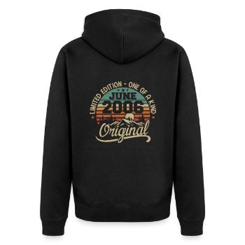 2006 June 2006 Original - June 2006 Anniversary - Unisex Premium Organic Zip Hoodie - black - Back - Nico (187cm)