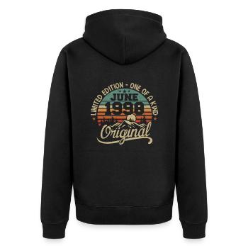 1998 June 1998 Original - June 1998 Anniversary - Unisex Premium Organic Zip Hoodie - black - Back - Nico (187cm)