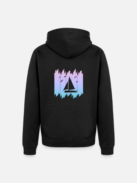 Sailing - Unisex Premium Bio Zip Hoodie - Schwarz
