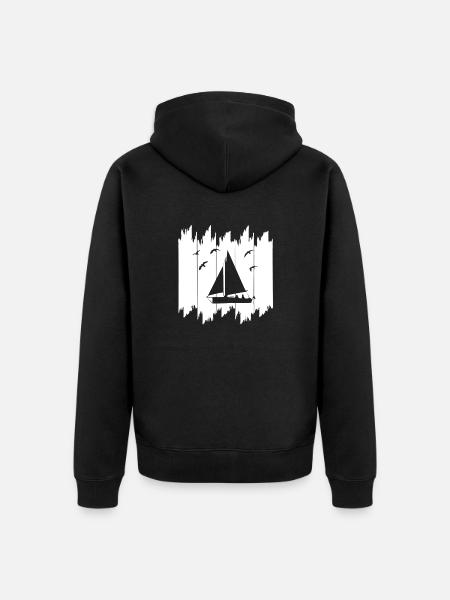 Segeln - Unisex Premium Bio Zip Hoodie - Schwarz