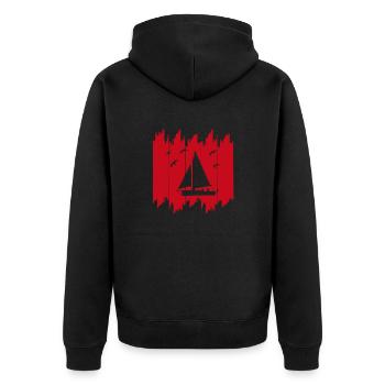 Segeln segeln - Unisex Premium Bio Zip Hoodie - Schwarz - Hinten - Nico (187cm)
