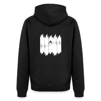 downhill biken fahrrad - Unisex Premium Bio Zip Hoodie - Schwarz - Hinten - Nico (187cm)