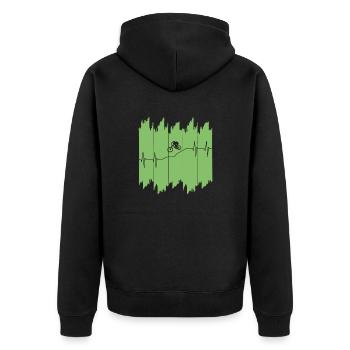 Biken Downhill - Unisex Premium Bio Zip Hoodie - Schwarz - Hinten - Nico (187cm)