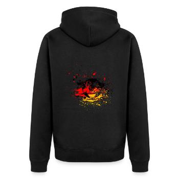 Football abstract Germany - Unisex Premium Organic Zip Hoodie - black - Back - Nico (187cm)