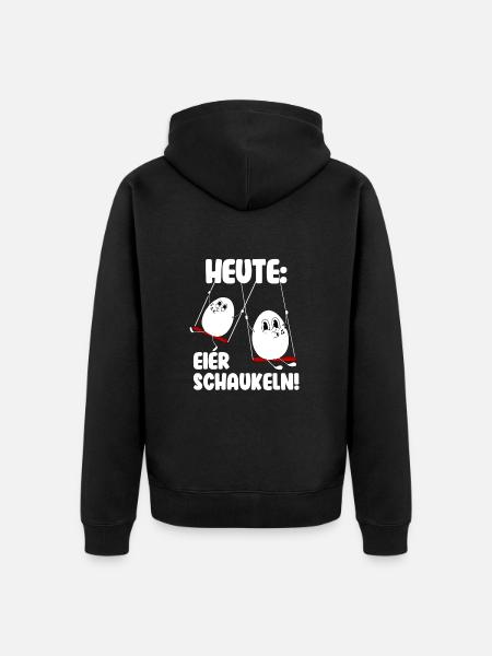 Motivation Faulheit Eier - Unisex Premium Bio Zip Hoodie - Schwarz