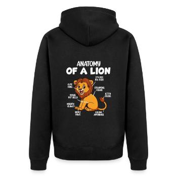 Anatomie d’un lion - Veste à capuche bio Premium Unisexe - noir - Dos - Nico (187cm)