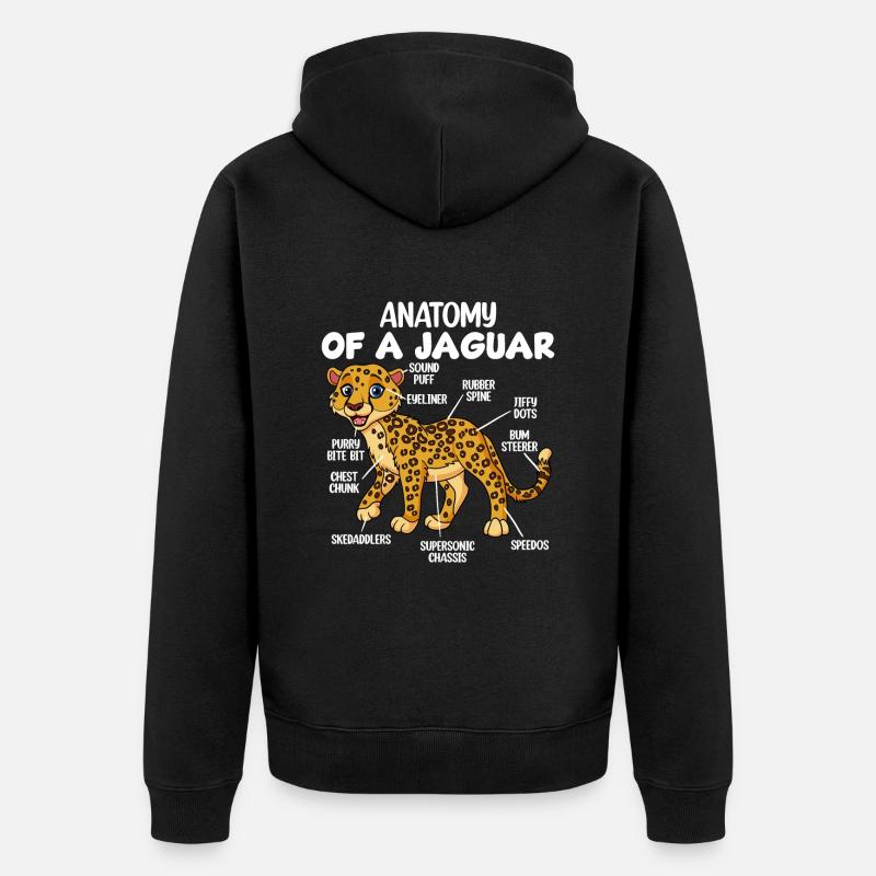 Anatomie d’un jaguar - Veste à capuche bio Premium Unisexe - noir
