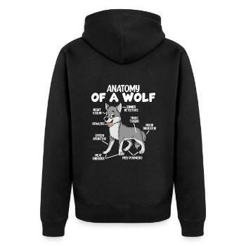 Anatomie d’un loup - Veste à capuche bio Premium Unisexe - noir - Dos - Nico (187cm)